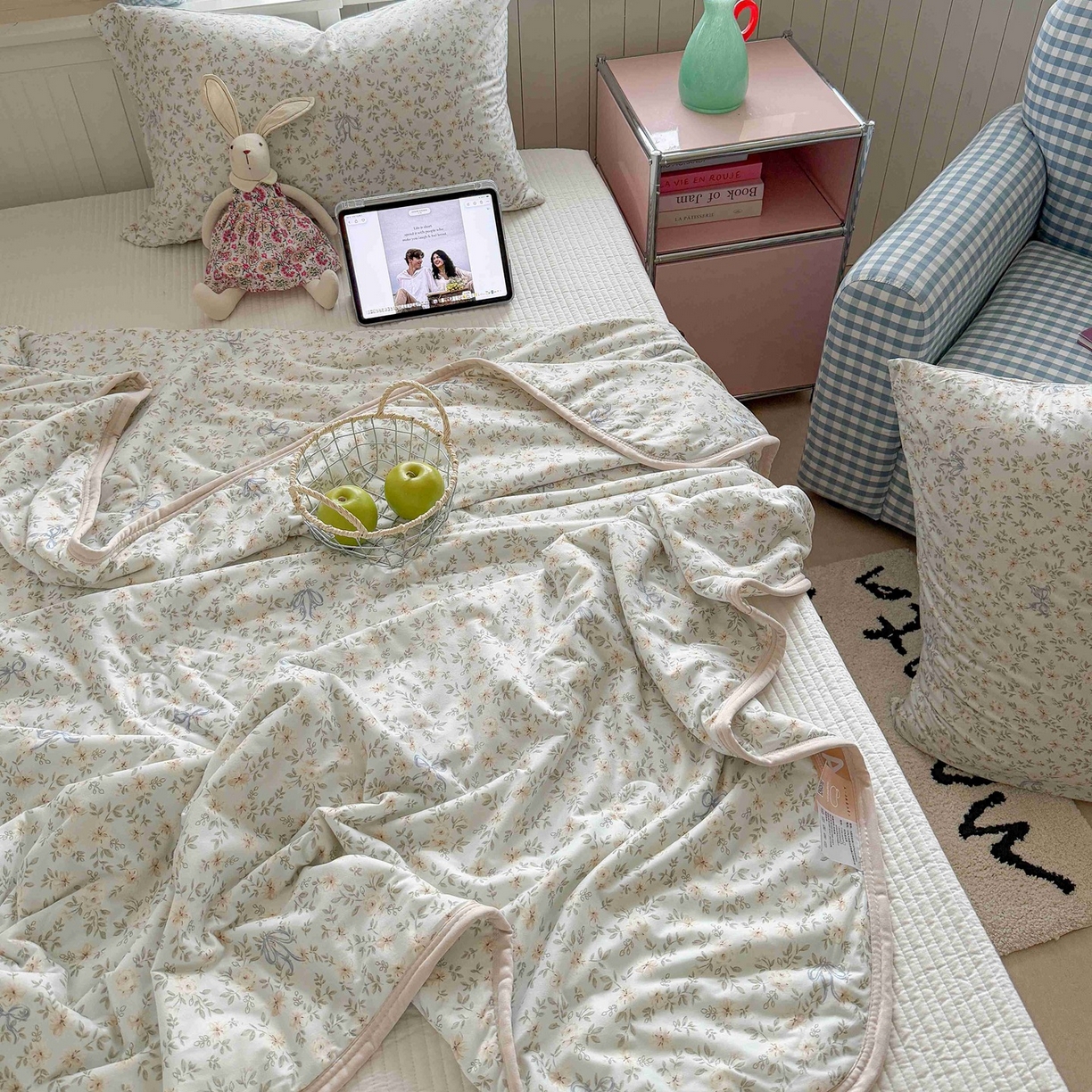 91家纺网 家纺一手货源 找家纺 觅糖家纺 2026新款针织云柔大豆夏被夏凉被空调被 莫奈