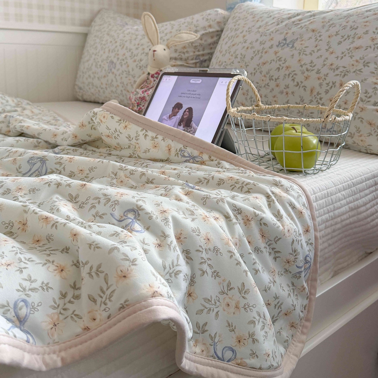 91家纺网 家纺一手货源 找家纺 觅糖家纺 2026新款针织云柔大豆夏被夏凉被空调被 莫奈