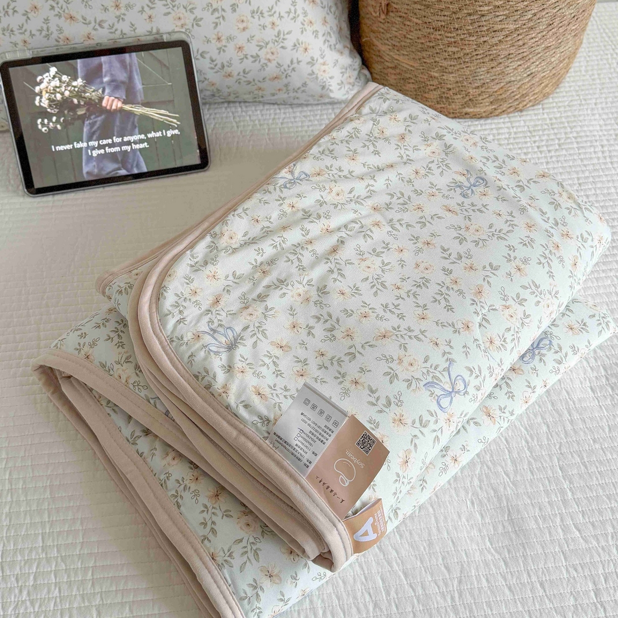 91家纺网 家纺一手货源 找家纺 觅糖家纺 2026新款针织云柔大豆夏被夏凉被空调被 莫奈