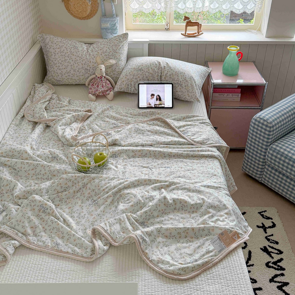 91家纺网 家纺一手货源 找家纺 觅糖家纺 2026新款针织云柔大豆夏被夏凉被空调被 莫奈