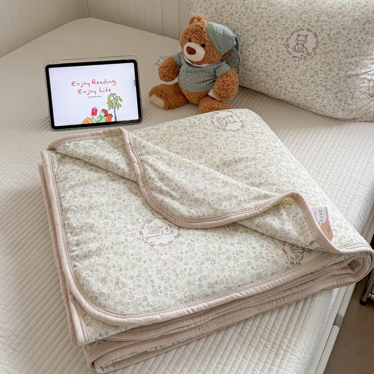 觅糖家纺 2026新款针织云柔大豆夏被夏凉被空调被 森野