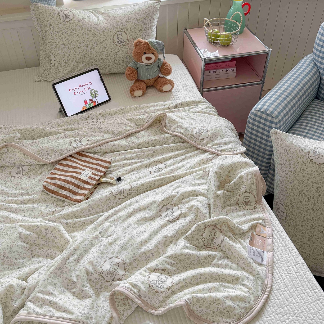 91家纺网 家纺一手货源 找家纺 觅糖家纺 2026新款针织云柔大豆夏被夏凉被空调被 森野