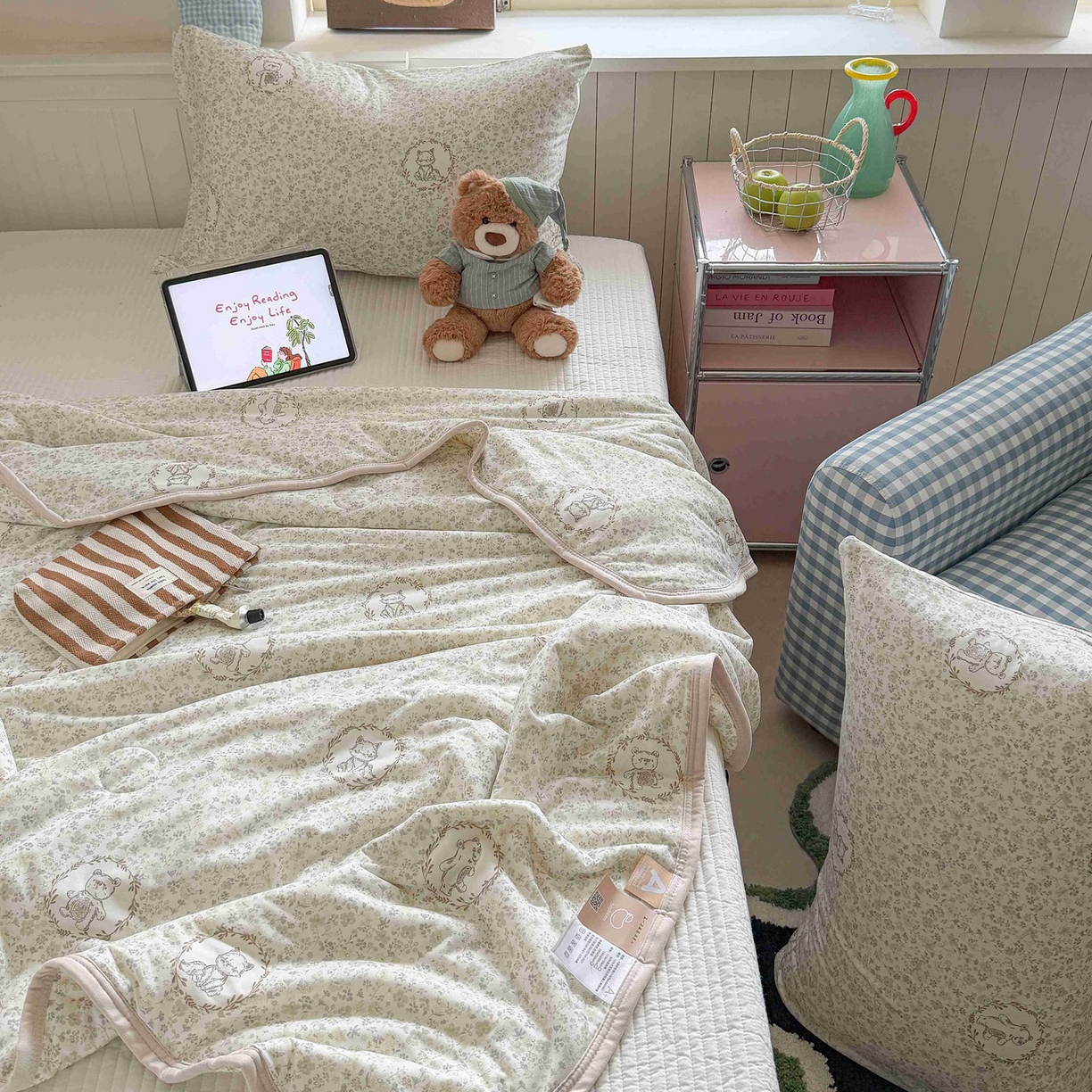 91家纺网 家纺一手货源 找家纺 觅糖家纺 2026新款针织云柔大豆夏被夏凉被空调被 森野