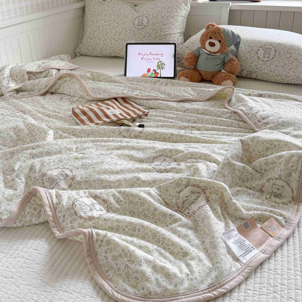 91家纺网 家纺一手货源 找家纺 觅糖家纺 2026新款针织云柔大豆夏被夏凉被空调被 森野