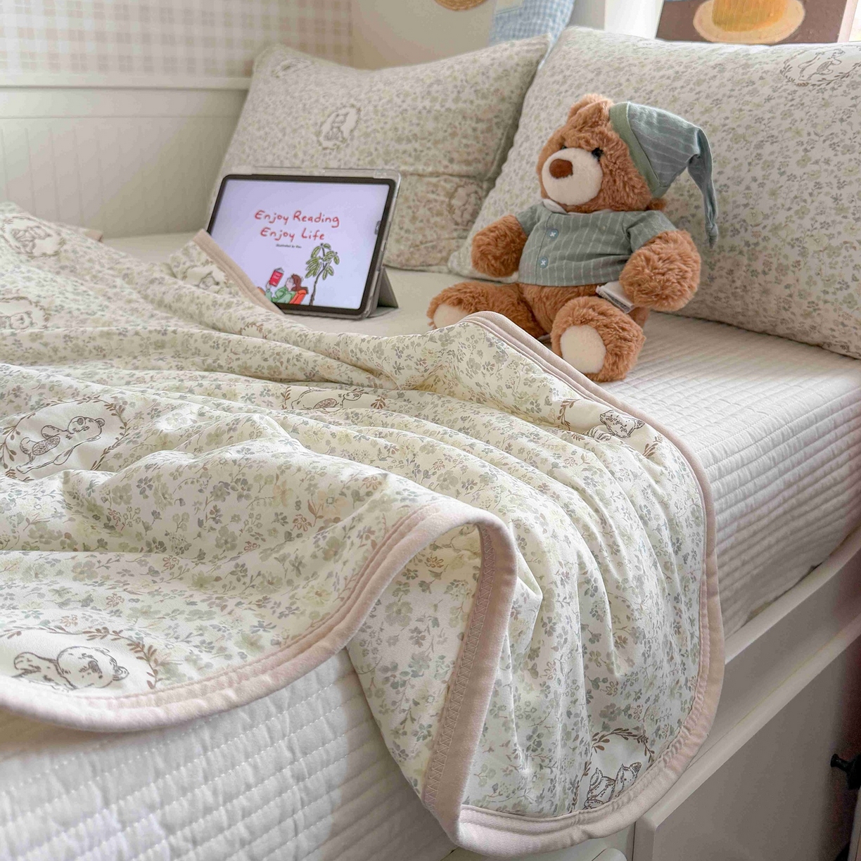 91家纺网 家纺一手货源 找家纺 觅糖家纺 2026新款针织云柔大豆夏被夏凉被空调被 森野