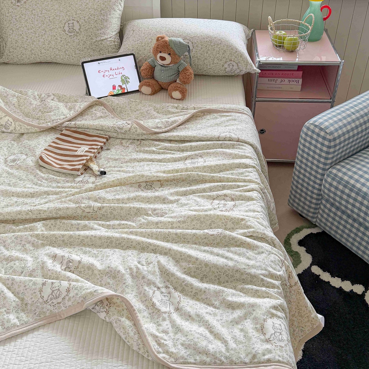 91家纺网 家纺一手货源 找家纺 觅糖家纺 2026新款针织云柔大豆夏被夏凉被空调被 森野