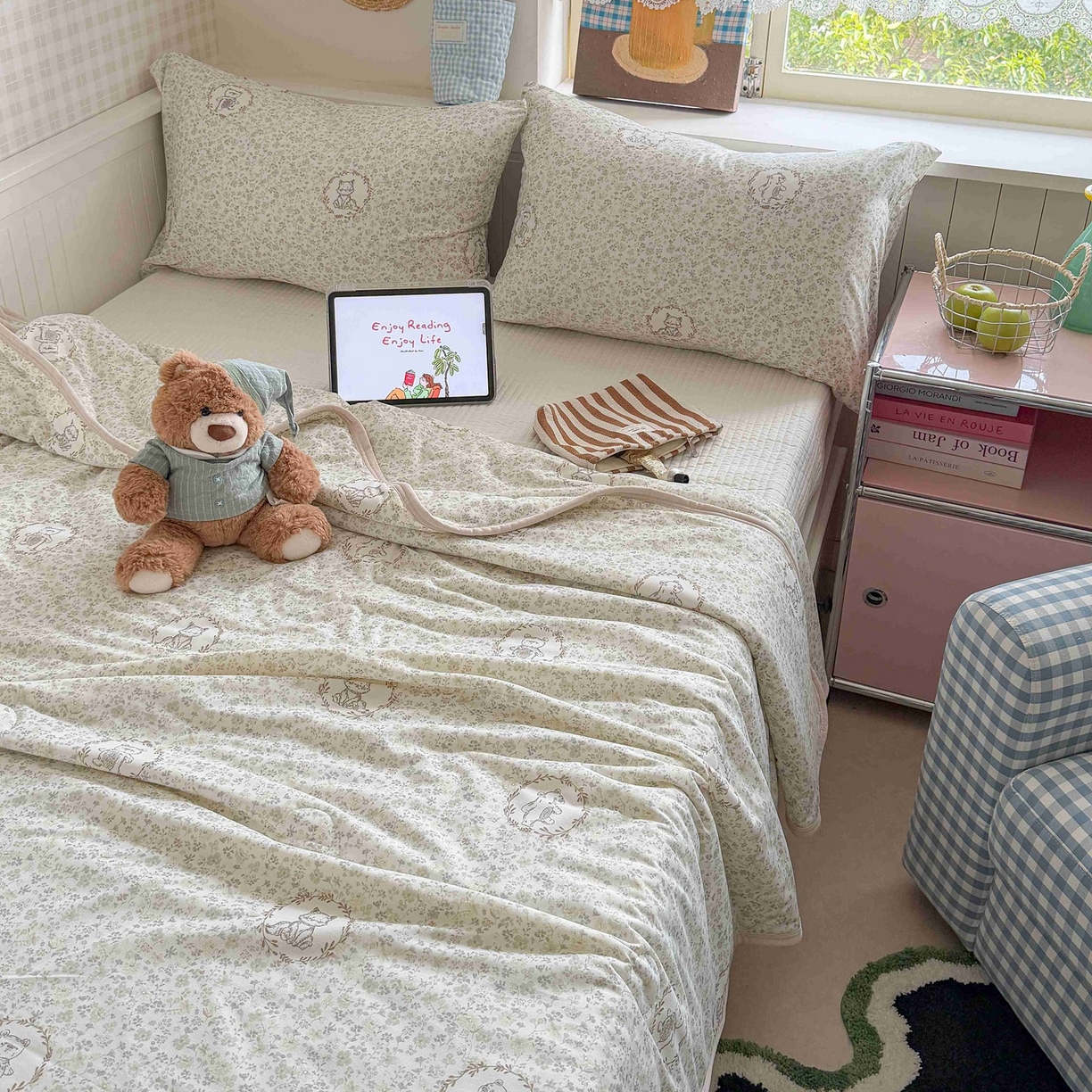 91家纺网 家纺一手货源 找家纺 觅糖家纺 2026新款针织云柔大豆夏被夏凉被空调被 森野