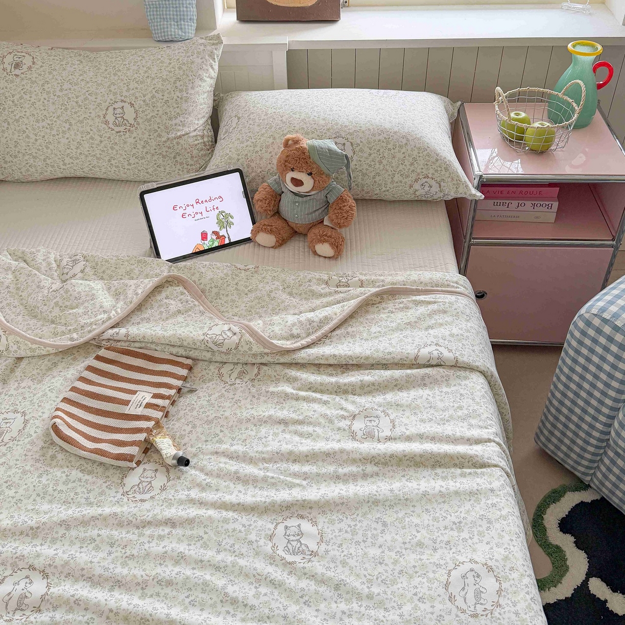 91家纺网 家纺一手货源 找家纺 觅糖家纺 2026新款针织云柔大豆夏被夏凉被空调被 森野