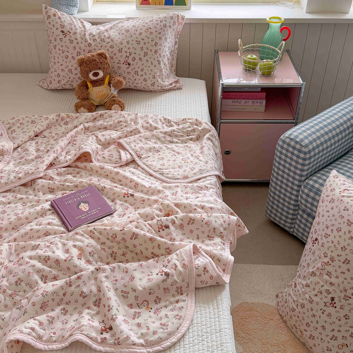 91家纺网 家纺一手货源 找家纺 觅糖家纺 2026新款针织云柔大豆夏被夏凉被空调被 田园萌兔