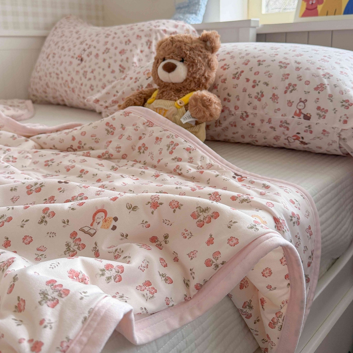 91家纺网 家纺一手货源 找家纺 觅糖家纺 2026新款针织云柔大豆夏被夏凉被空调被 田园萌兔