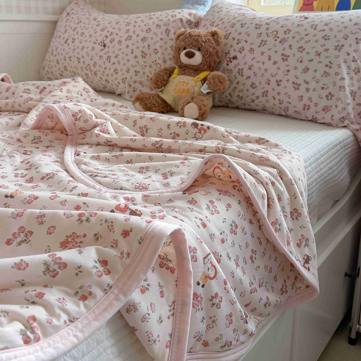 91家纺网 家纺一手货源 找家纺 觅糖家纺 2026新款针织云柔大豆夏被夏凉被空调被 田园萌兔