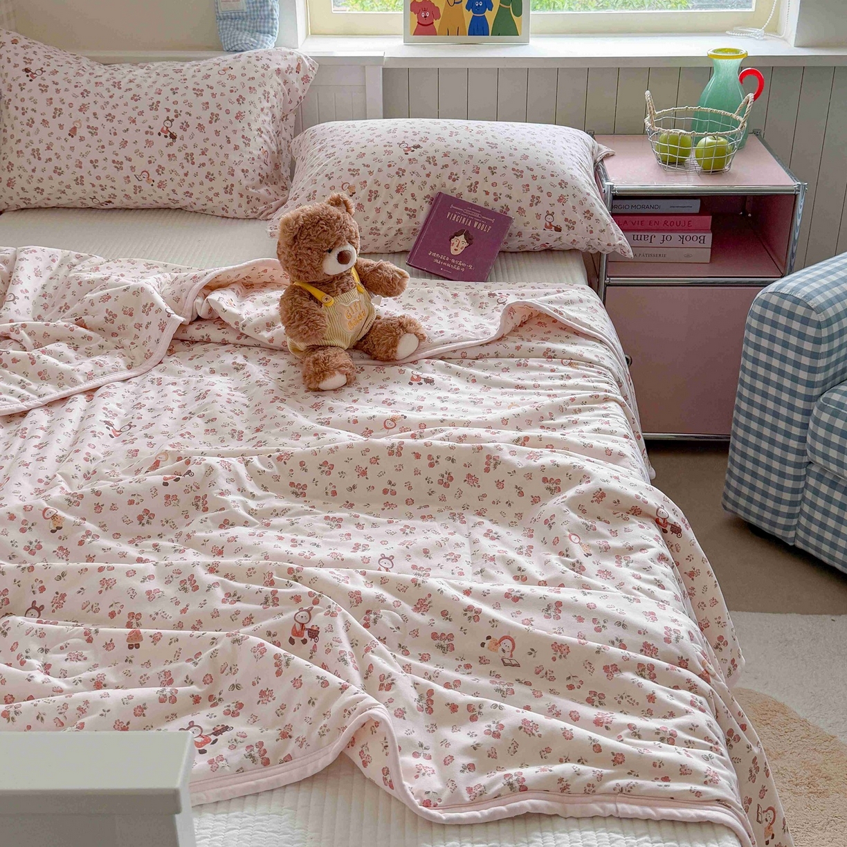 91家纺网 家纺一手货源 找家纺 觅糖家纺 2026新款针织云柔大豆夏被夏凉被空调被 田园萌兔