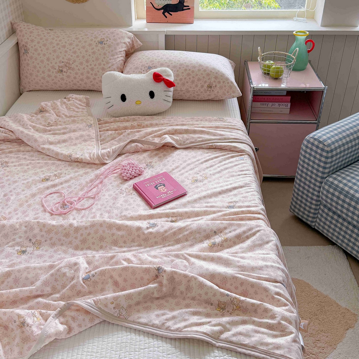 91家纺网 家纺一手货源 找家纺 觅糖家纺 2026新款针织云柔大豆夏被夏凉被空调被 童趣小猫