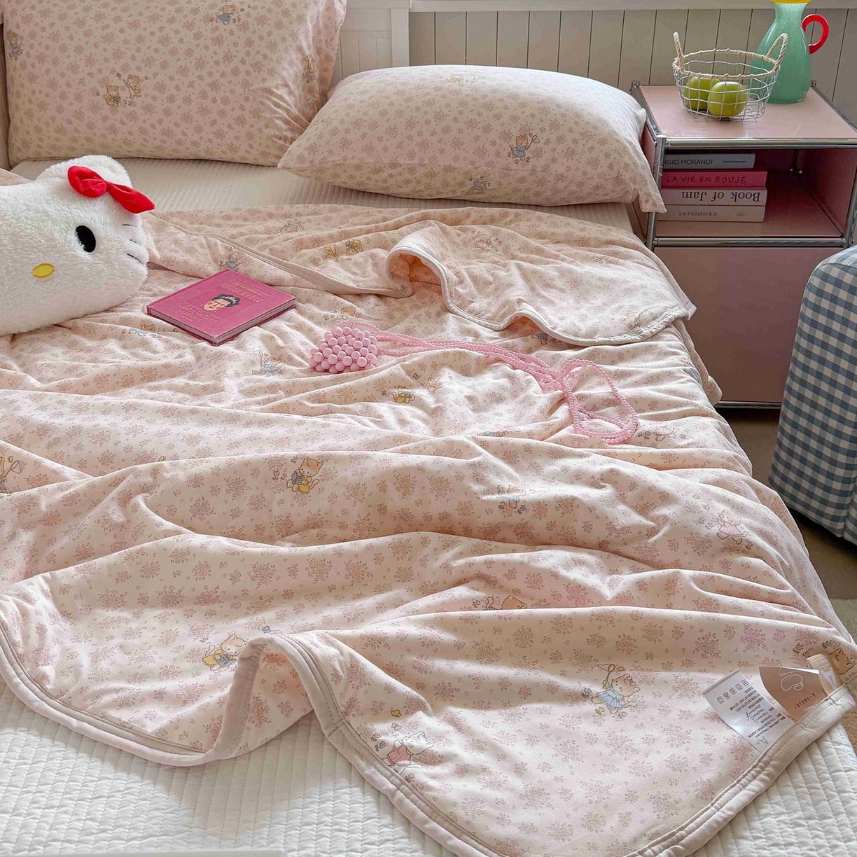 91家纺网 家纺一手货源 找家纺 觅糖家纺 2026新款针织云柔大豆夏被夏凉被空调被 童趣小猫