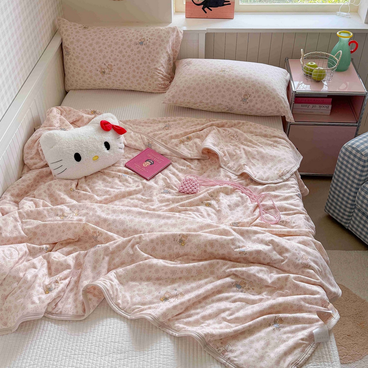 91家纺网 家纺一手货源 找家纺 觅糖家纺 2026新款针织云柔大豆夏被夏凉被空调被 童趣小猫