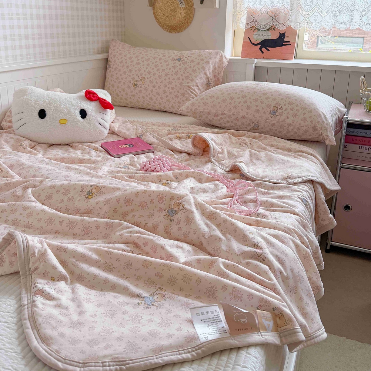 91家纺网 家纺一手货源 找家纺 觅糖家纺 2026新款针织云柔大豆夏被夏凉被空调被 童趣小猫