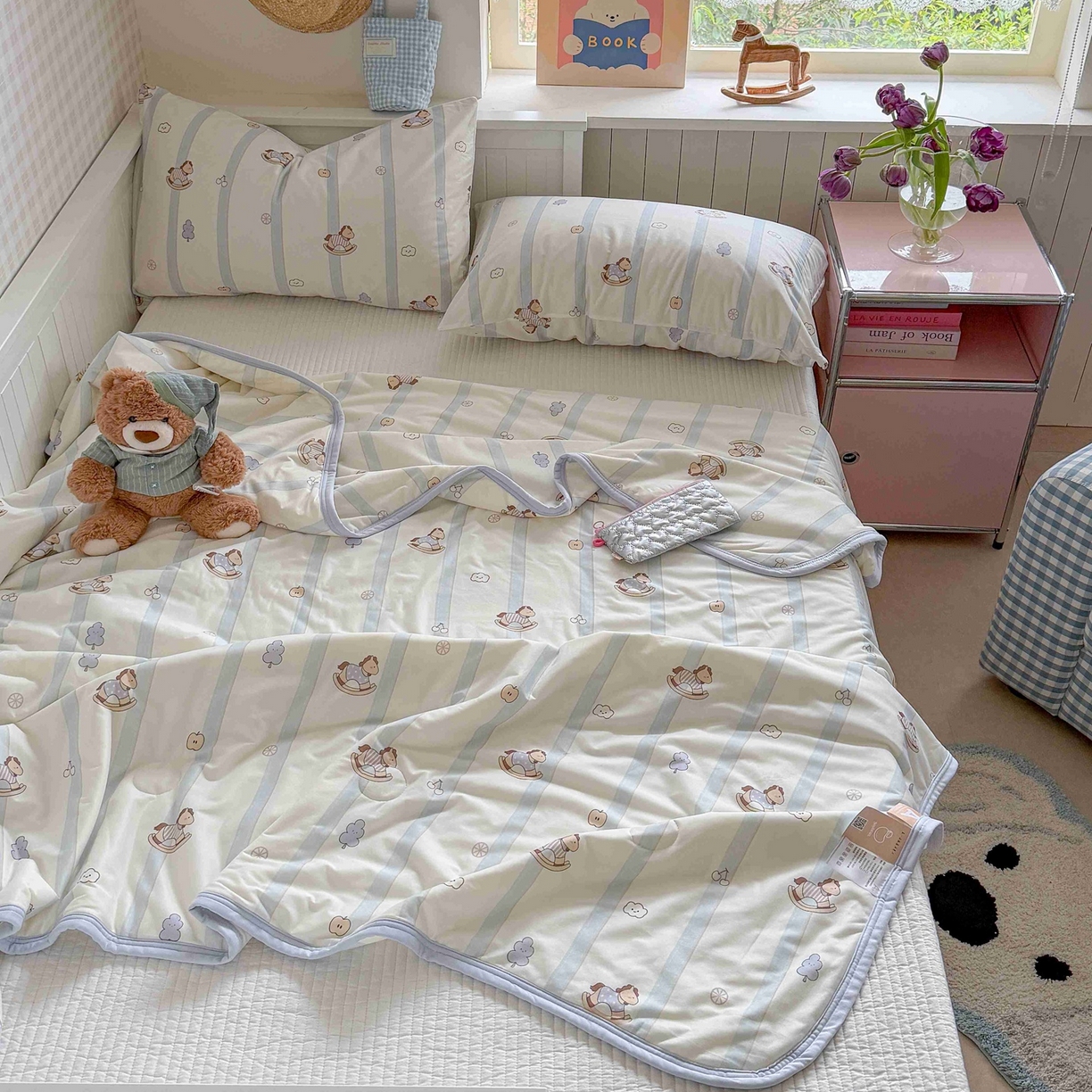 91家纺网 家纺一手货源 找家纺 觅糖家纺 2026新款针织云柔大豆夏被夏凉被空调被 摇摇马