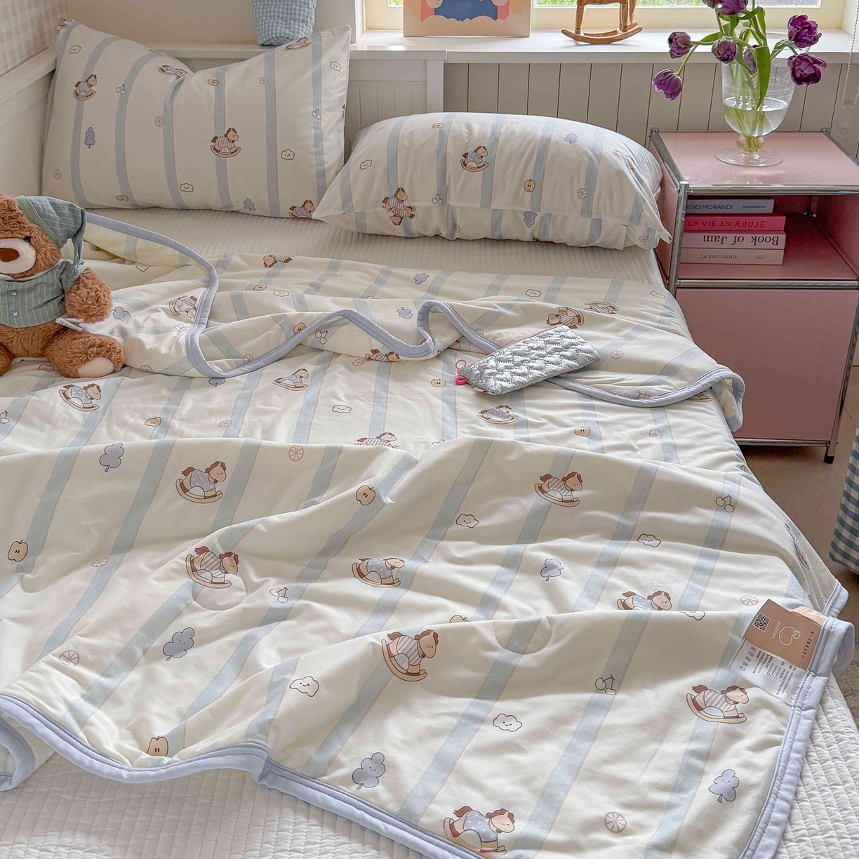 91家纺网 家纺一手货源 找家纺 觅糖家纺 2026新款针织云柔大豆夏被夏凉被空调被 摇摇马