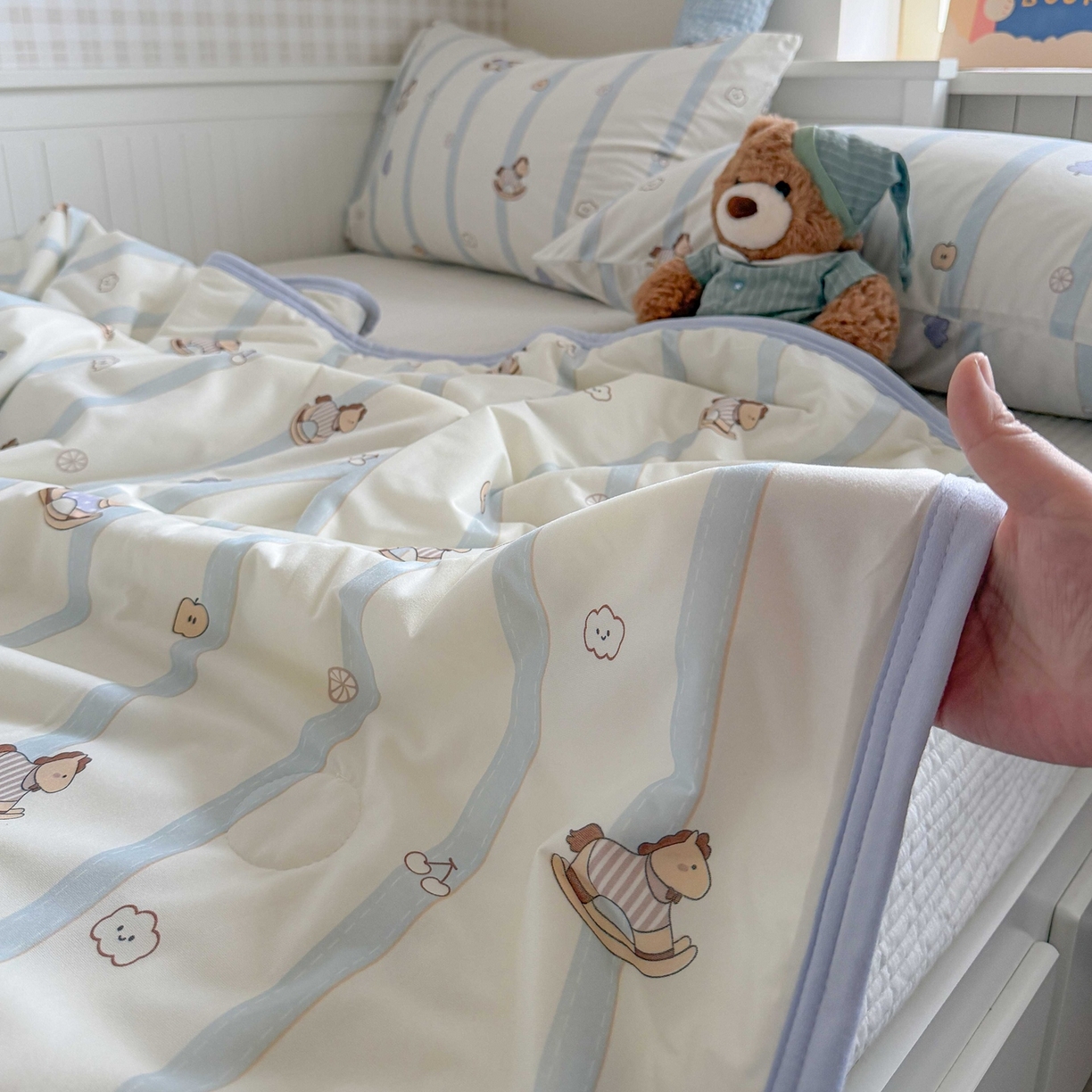 91家纺网 家纺一手货源 找家纺 觅糖家纺 2026新款针织云柔大豆夏被夏凉被空调被 摇摇马