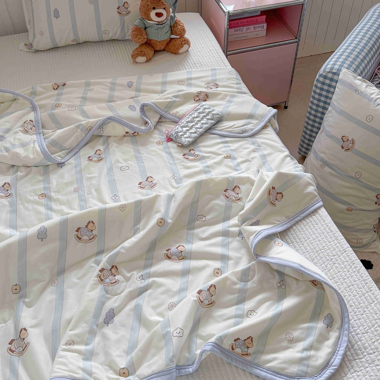 91家纺网 家纺一手货源 找家纺 觅糖家纺 2026新款针织云柔大豆夏被夏凉被空调被 摇摇马