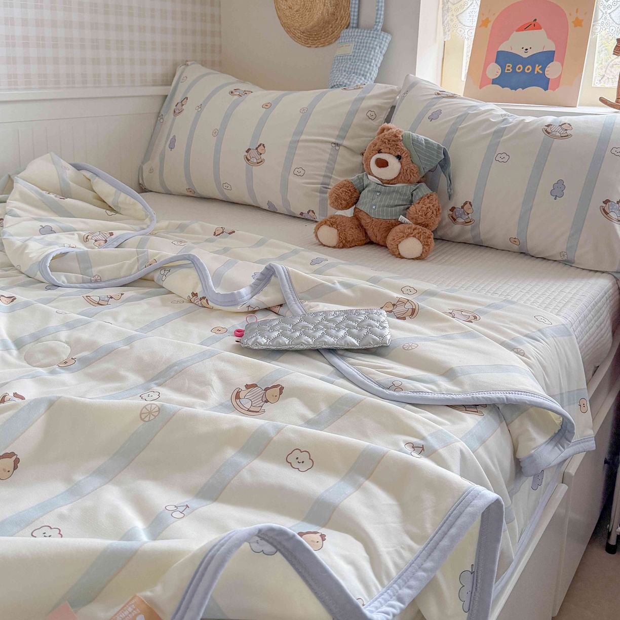 91家纺网 家纺一手货源 找家纺 觅糖家纺 2026新款针织云柔大豆夏被夏凉被空调被 摇摇马