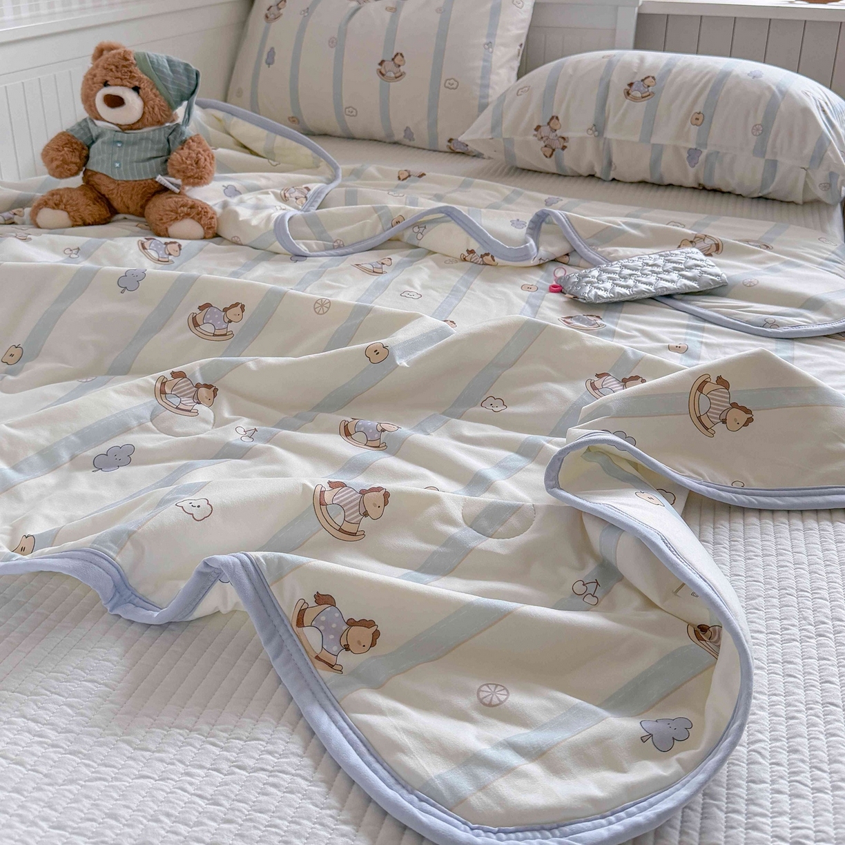 91家纺网 家纺一手货源 找家纺 觅糖家纺 2026新款针织云柔大豆夏被夏凉被空调被 摇摇马