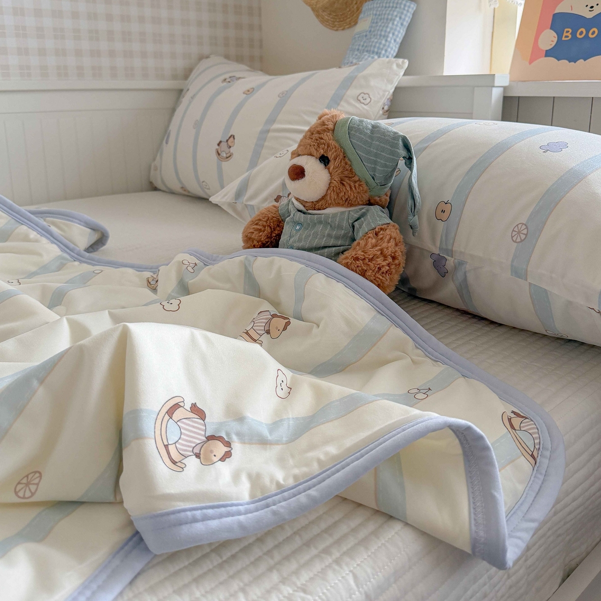 91家纺网 家纺一手货源 找家纺 觅糖家纺 2026新款针织云柔大豆夏被夏凉被空调被 摇摇马