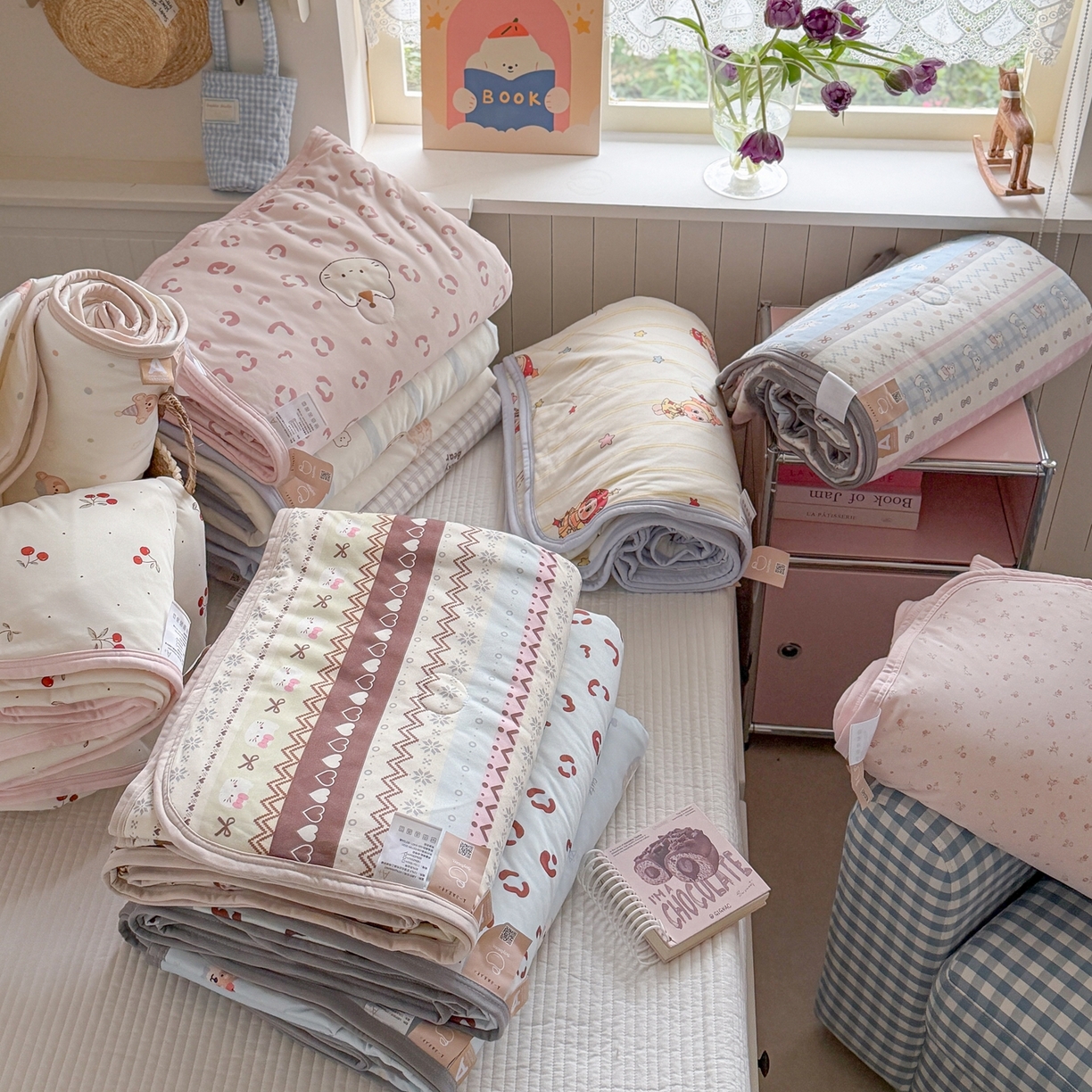 91家纺网 家纺一手货源 找家纺 觅糖家纺 2026新款针织云柔大豆夏被夏凉被空调被 组合图（仅供展示不可下单）