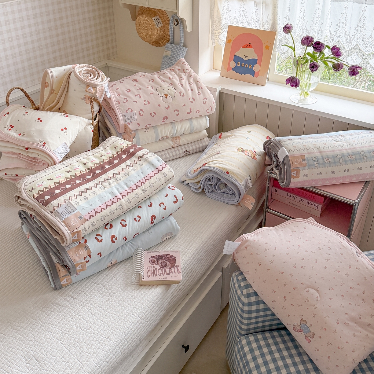 91家纺网 家纺一手货源 找家纺 觅糖家纺 2026新款针织云柔大豆夏被夏凉被空调被 组合图（仅供展示不可下单）