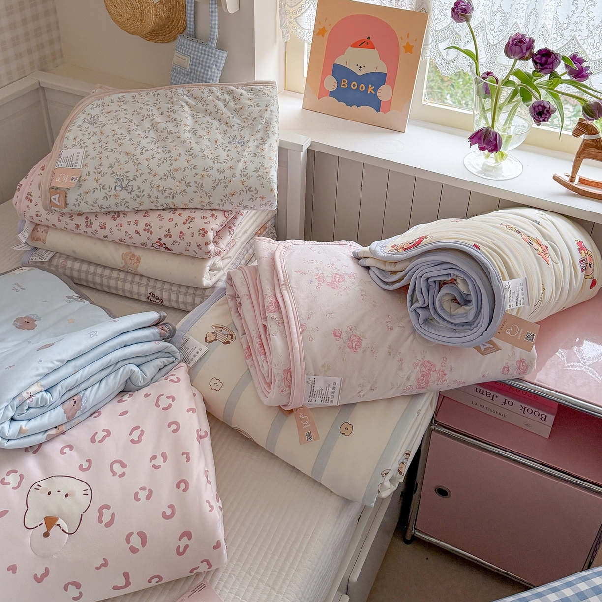 91家纺网 家纺一手货源 找家纺 觅糖家纺 2026新款针织云柔大豆夏被夏凉被空调被 组合图（仅供展示不可下单）