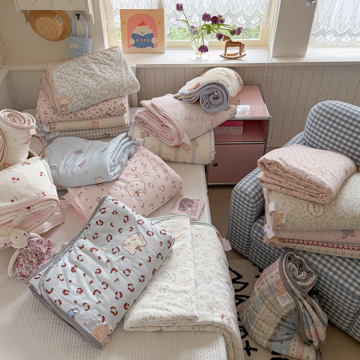 91家纺网 家纺一手货源 找家纺 觅糖家纺 2026新款针织云柔大豆夏被夏凉被空调被 组合图（仅供展示不可下单）