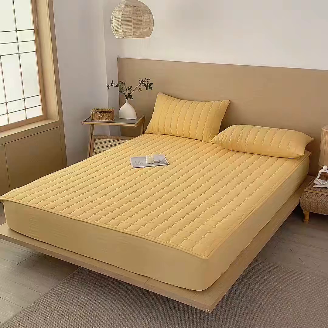 91家纺网 家纺一手货源 找家纺 （总）欧妮家纺 2026新款无印风全棉水洗棉床笠