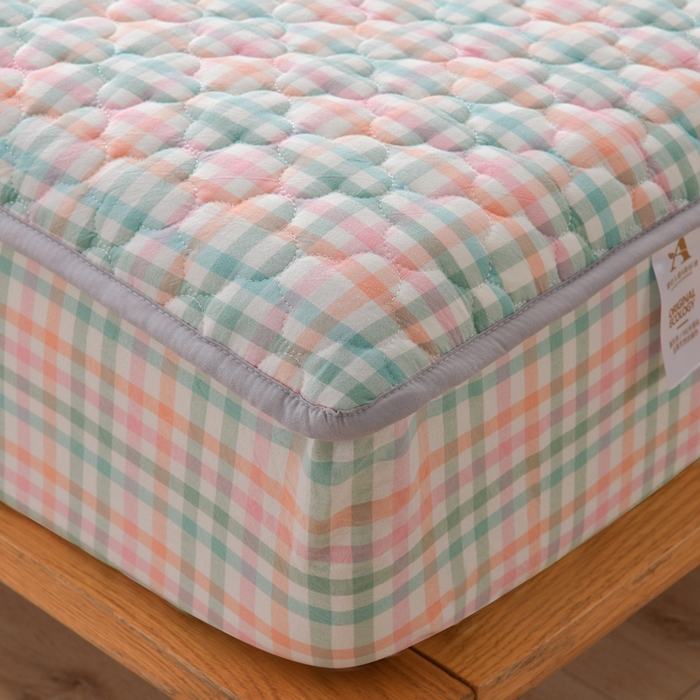 91家纺网 家纺一手货源 找家纺 （总）欧妮家纺 2026新款云朵全棉色织水洗棉夹棉床笠