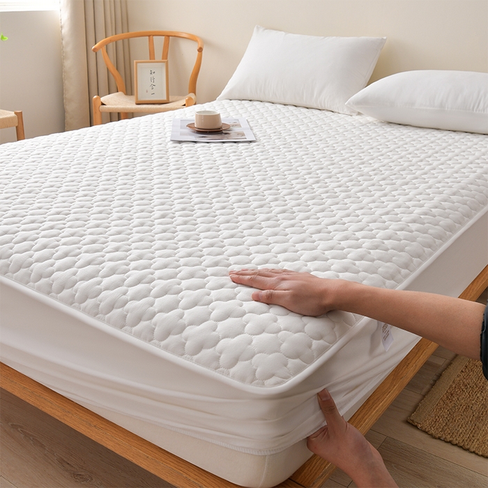 91家纺网 家纺一手货源 找家纺 （总）欧妮家纺 2026新款云朵全棉色织水洗棉夹棉床笠