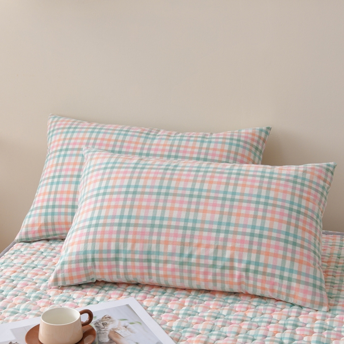 91家纺网 家纺一手货源 找家纺 （总）欧妮家纺 2026新款云朵全棉色织水洗棉夹棉床笠