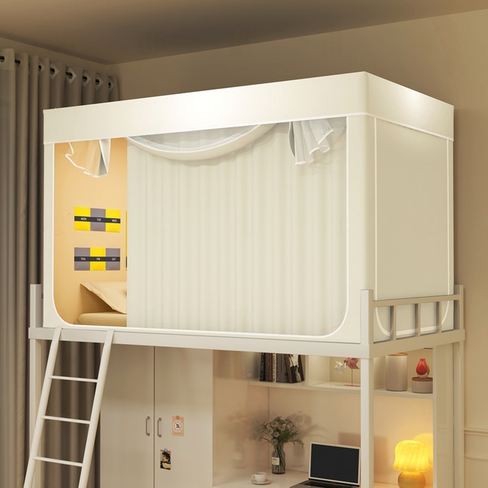 91家纺网 家纺一手货源 找家纺 （总）宅部落 2026新款学生床帘宿舍上下铺床帘式强遮光学生蚊帐-纯色