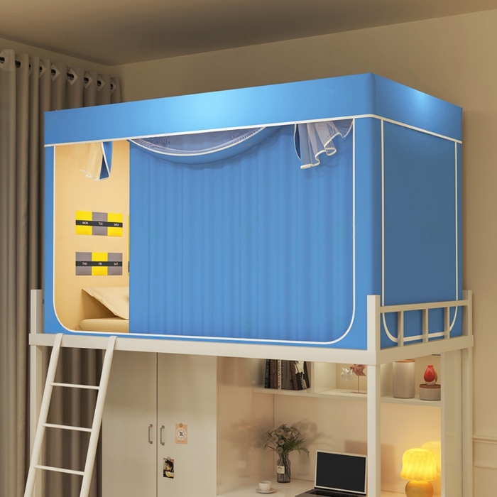 91家纺网 家纺一手货源 找家纺 （总）宅部落 2026新款学生床帘宿舍上下铺床帘式强遮光学生蚊帐-纯色