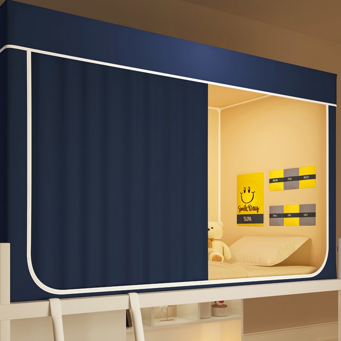 91家纺网 家纺一手货源 找家纺 宅部落 2026新款学生床帘宿舍上下铺床帘式强遮光学生蚊帐-纯色 纯色-藏蓝色