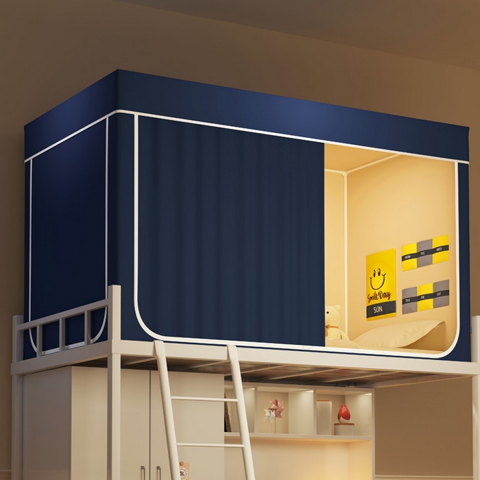 91家纺网 家纺一手货源 找家纺 宅部落 2026新款学生床帘宿舍上下铺床帘式强遮光学生蚊帐-纯色 纯色-藏蓝色