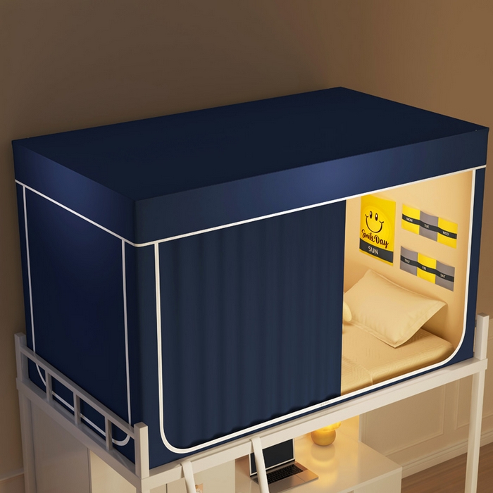 91家纺网 家纺一手货源 找家纺 宅部落 2026新款学生床帘宿舍上下铺床帘式强遮光学生蚊帐-纯色 纯色-藏蓝色