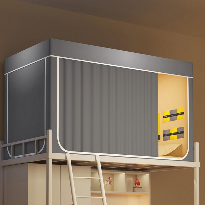 91家纺网 家纺一手货源 找家纺 宅部落 2026新款学生床帘宿舍上下铺床帘式强遮光学生蚊帐-纯色 纯色-灰色