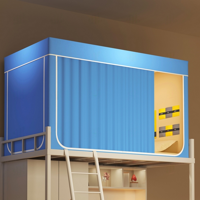 91家纺网 家纺一手货源 找家纺 宅部落 2026新款学生床帘宿舍上下铺床帘式强遮光学生蚊帐-纯色 纯色-天蓝色