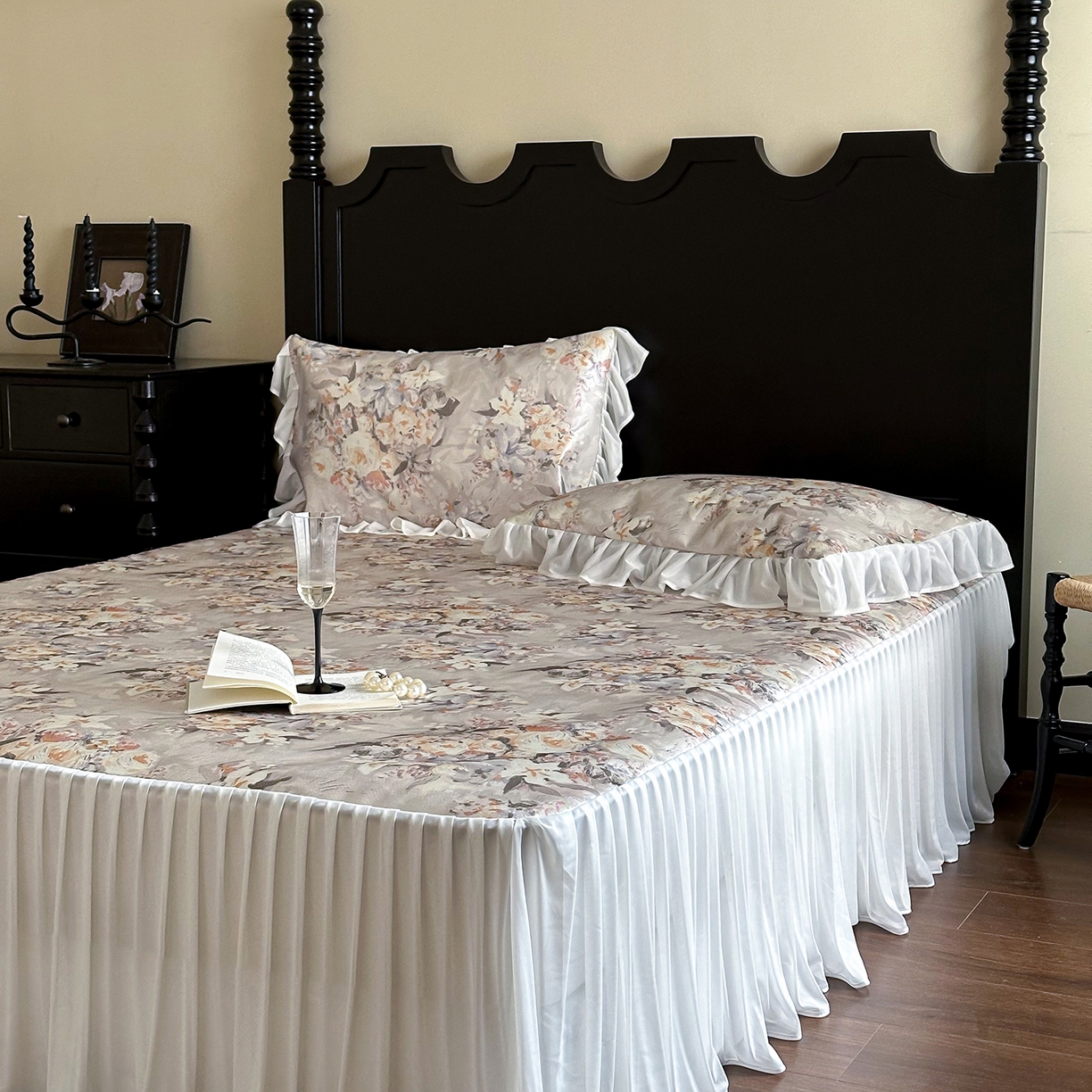 JUICY 橘滋家纺 2026新款法式复古床裙冰丝席凉席席子 翡冷翠之梦