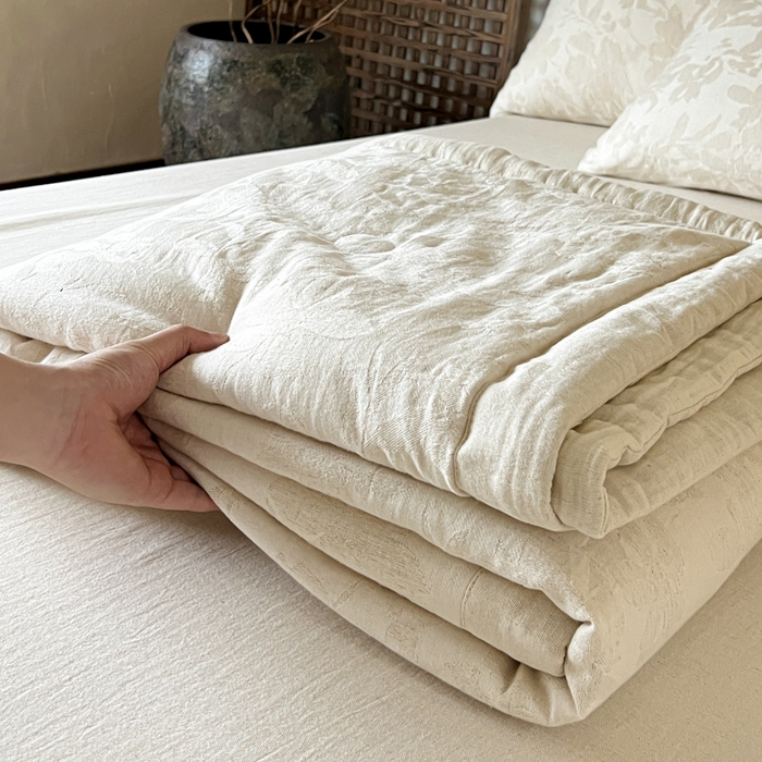 91家纺网 家纺一手货源 找家纺 （总）乐家毛巾被（工厂自产自销） 2026新款棉花胚胎填充大提花棉麻夏被夏凉被空调被