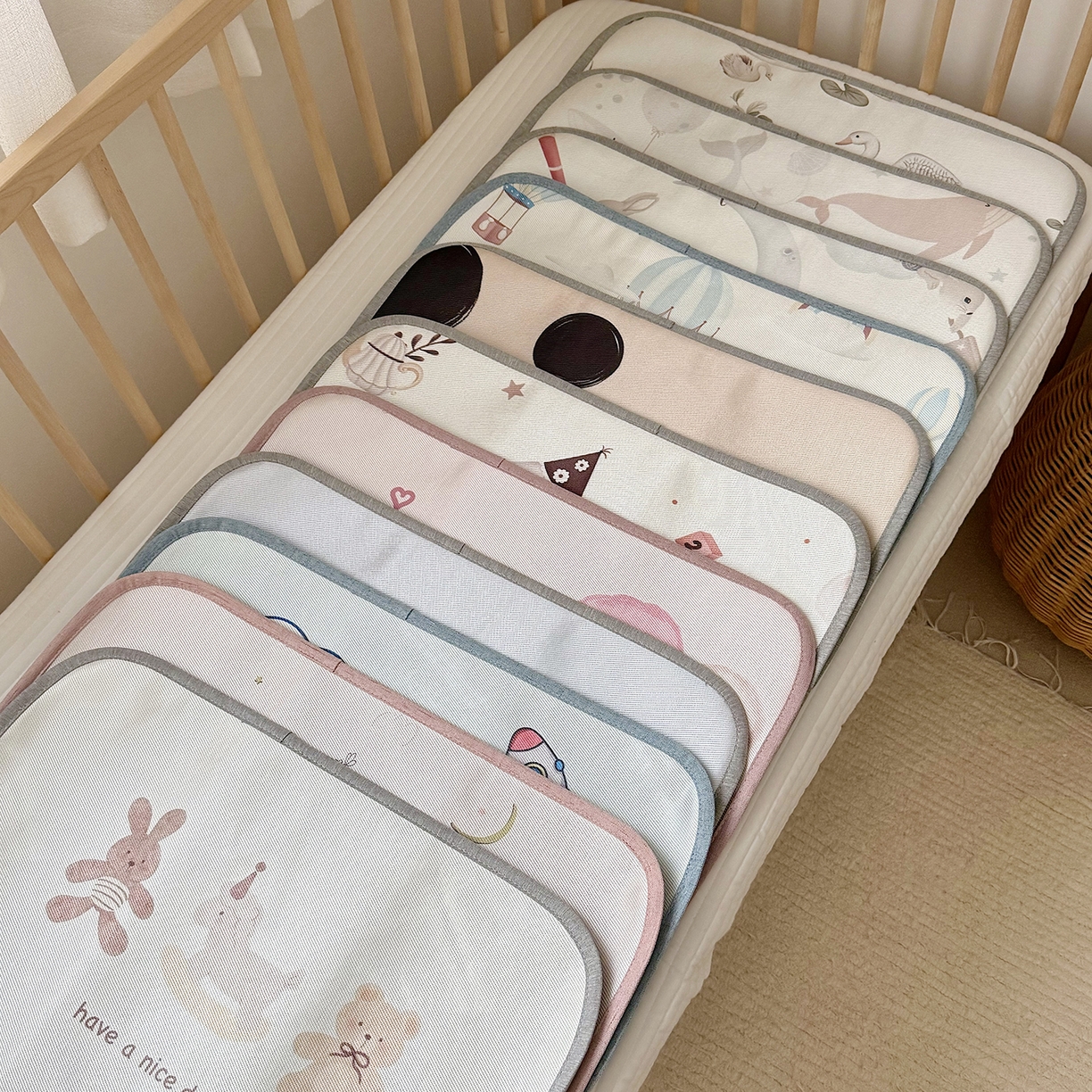 91家纺网 家纺一手货源 找家纺 （总）JUICY 橘滋家纺 2026新款A类北欧简约数码婴儿席幼儿园冰丝席凉席