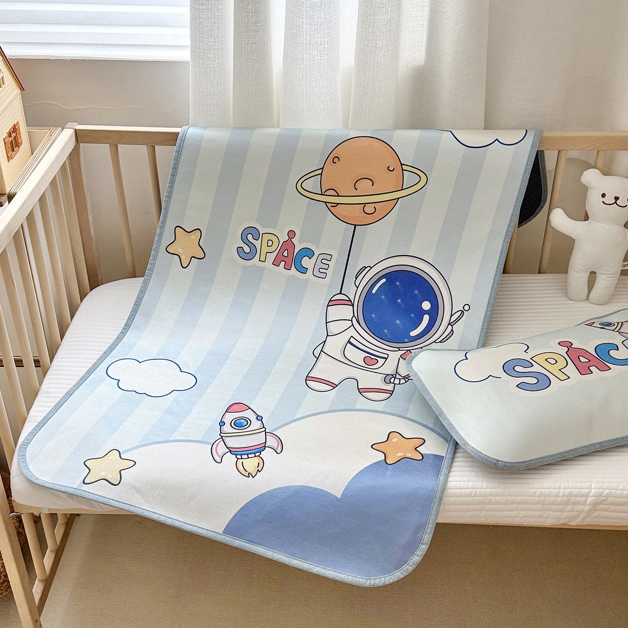 91家纺网 家纺一手货源 找家纺 （总）JUICY 橘滋家纺 2026新款A类北欧简约数码婴儿席幼儿园冰丝席凉席