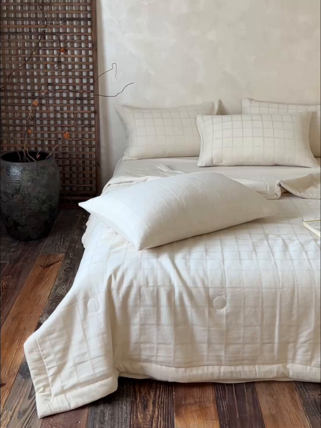 91家纺网 家纺一手货源 找家纺 乐家毛巾被（工厂自产自销） 2026新款棉花胚胎填充大提花棉麻夏被夏凉被空调被 棉麻-格纹