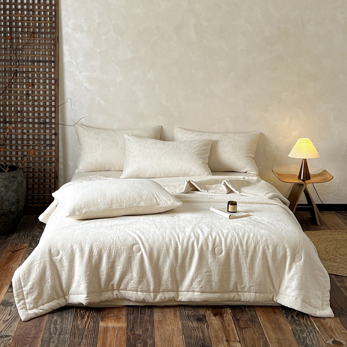 91家纺网 家纺一手货源 找家纺 乐家毛巾被（工厂自产自销） 2026新款棉花胚胎填充大提花棉麻夏被夏凉被空调被 棉麻-拱门