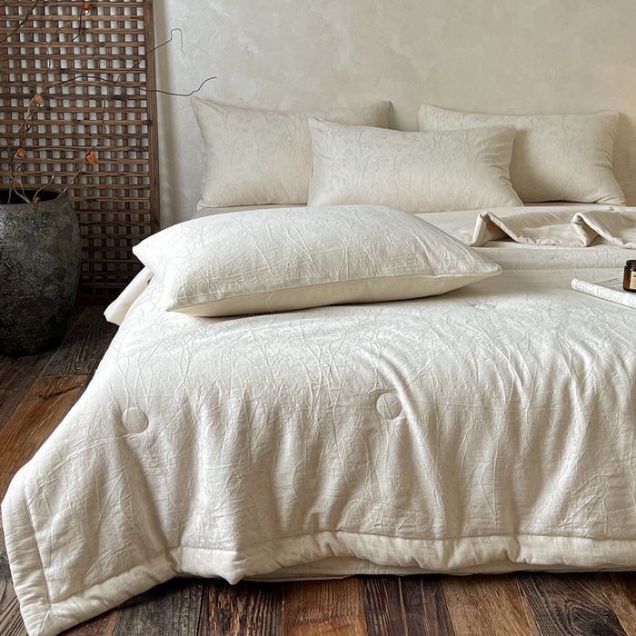 91家纺网 家纺一手货源 找家纺 乐家毛巾被（工厂自产自销） 2026新款棉花胚胎填充大提花棉麻夏被夏凉被空调被 棉麻-拱门