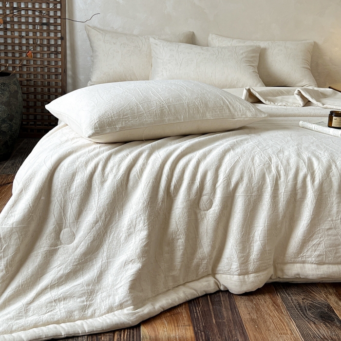 91家纺网 家纺一手货源 找家纺 乐家毛巾被（工厂自产自销） 2026新款棉花胚胎填充大提花棉麻夏被夏凉被空调被 棉麻-拱门